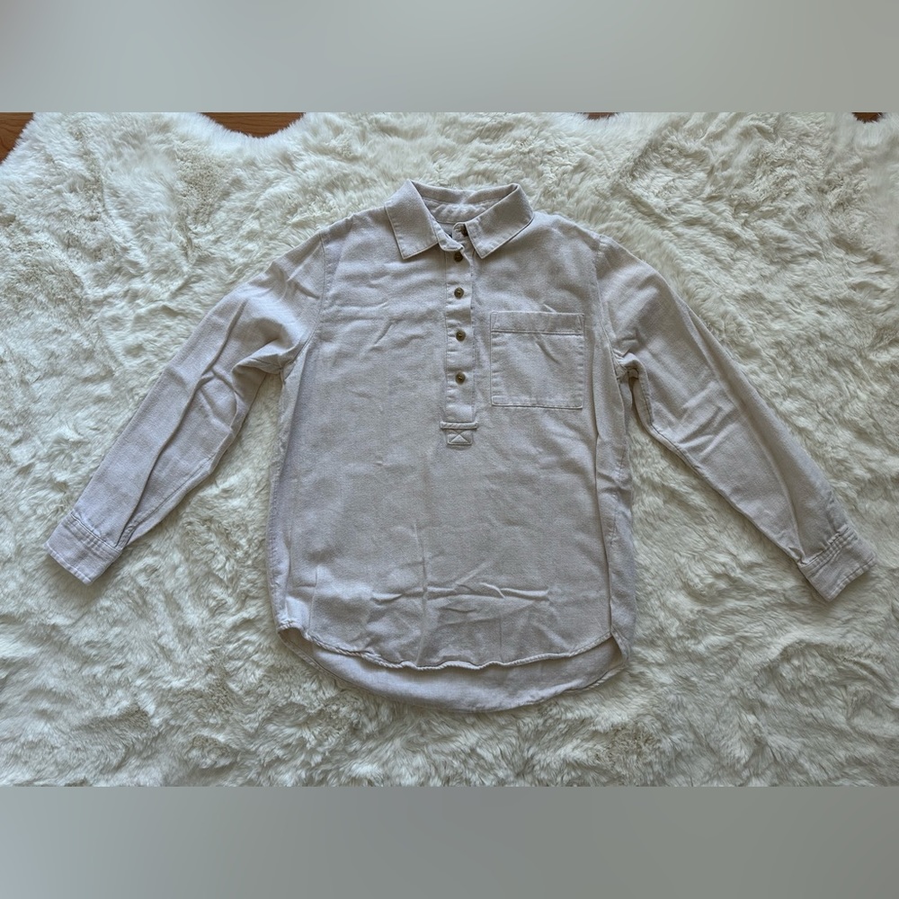 Madewell Flannel Shirt, Cream/Oatmeal, XS